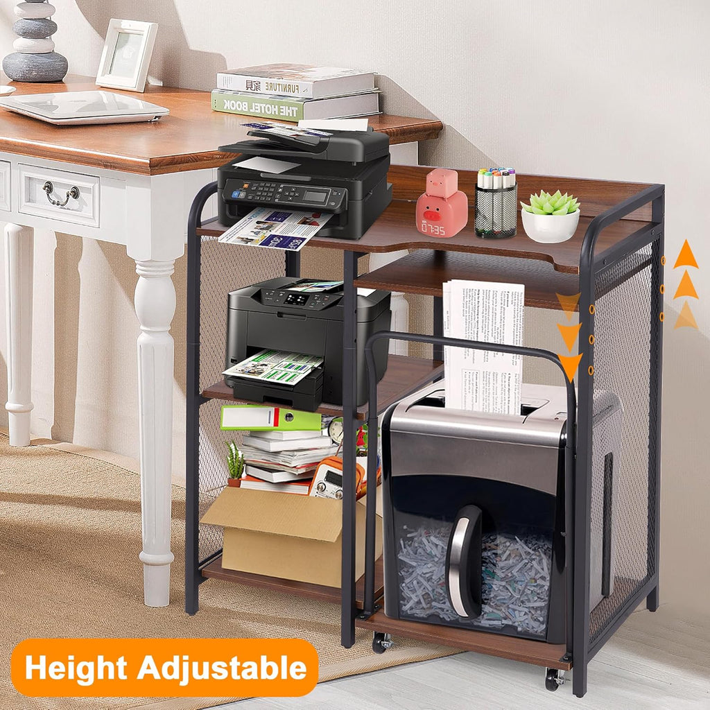 Printer Stand with Storage, 3 Tier Printer Table with Adjustable Storage Rack J5938