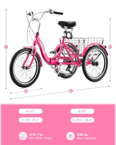20 inch 7 Speed Folding Adult Tricycle with Dual Chain E3144