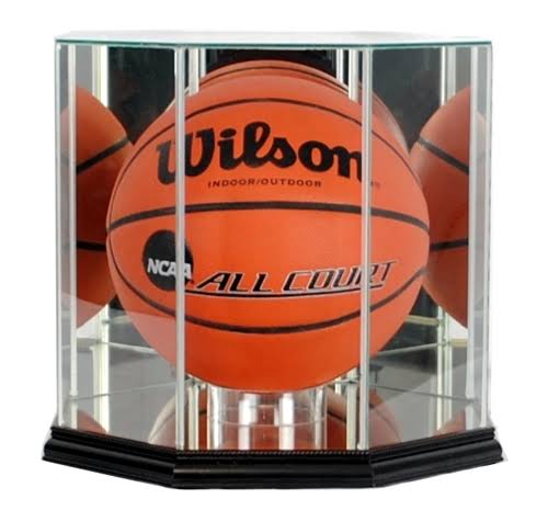 Black Octagon Basketball Display Case E586