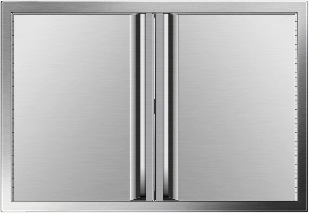 Double BBQ Access Door Stainless Steel with Recessed Handle W3076