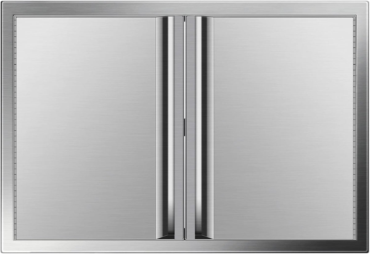 Double BBQ Access Door Stainless Steel with Recessed Handle W3076