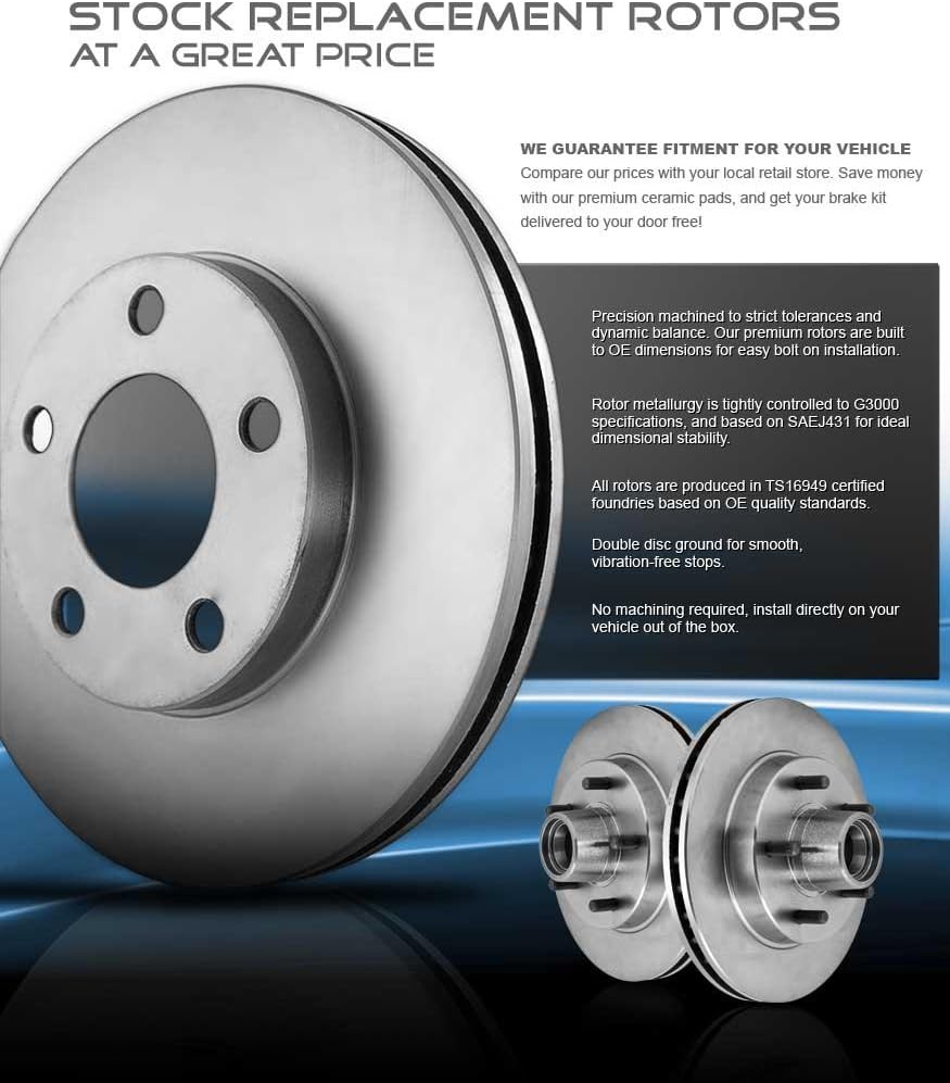 299.8 mm 5 Lug Brake Disc Rotors + Ceramic Brake Pads + Clips E102846