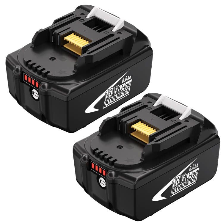 2-Pack 6.0Ah Lithium-ion Battery Compatible with Makita 18V D547106