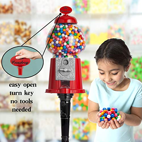 15 Inch Candy Dispenser with Stand Durable Aluminum Frame Includes 2lbs Bag of Gumballs 0.62 Inch Gumballs P358217