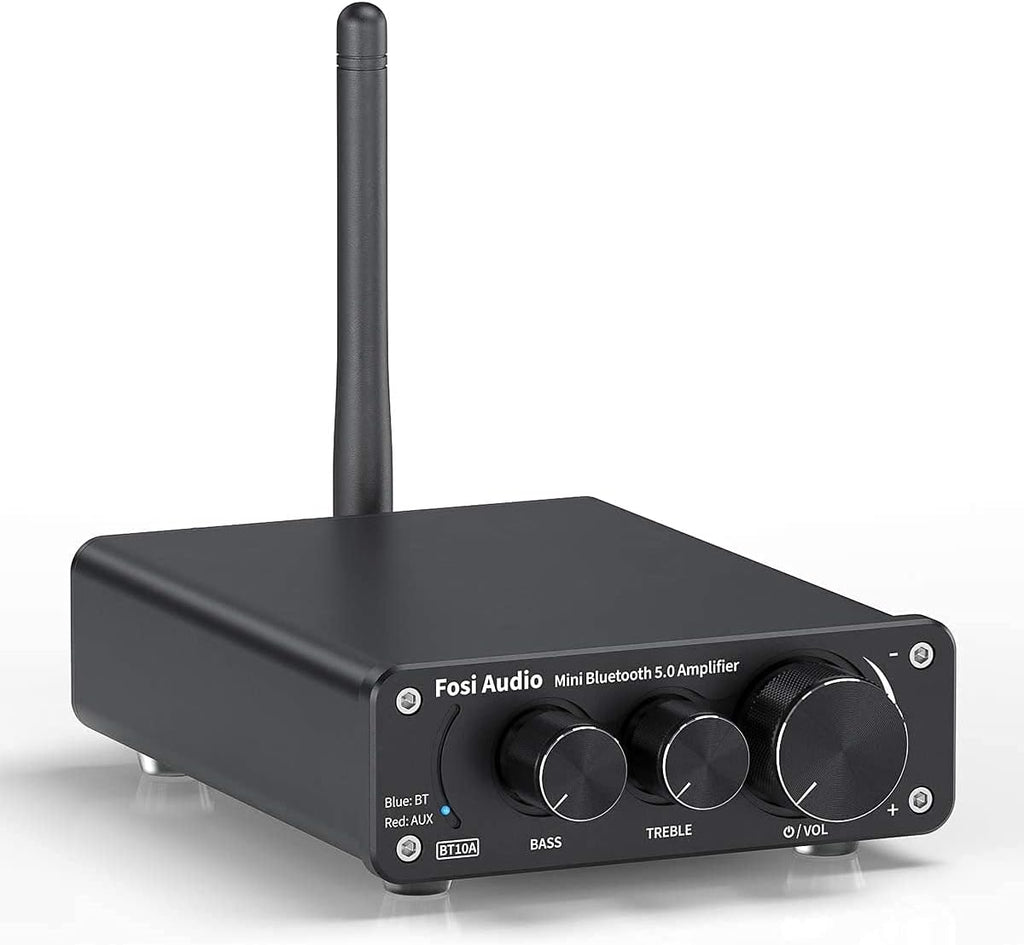 BT10A Bluetooth 5.0 Amplifier 100W 2.0 Channel Mini Stereo Audio Amplifier Receiver Class D Integrated Amp with Power Adapter Pack of 2 D25561