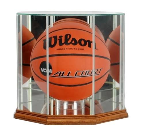 Black Octagon Basketball Display Case E586