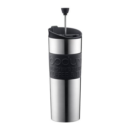 Black 15oz Vacuum Insulated Stainless Steel Travel Press S330