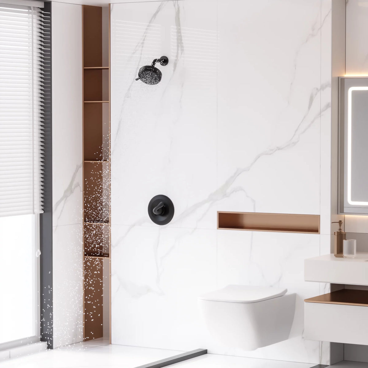 Matte Black Single-Function Shower Valve Trim Kit H7368