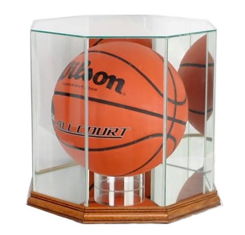Black Octagon Basketball Display Case E586