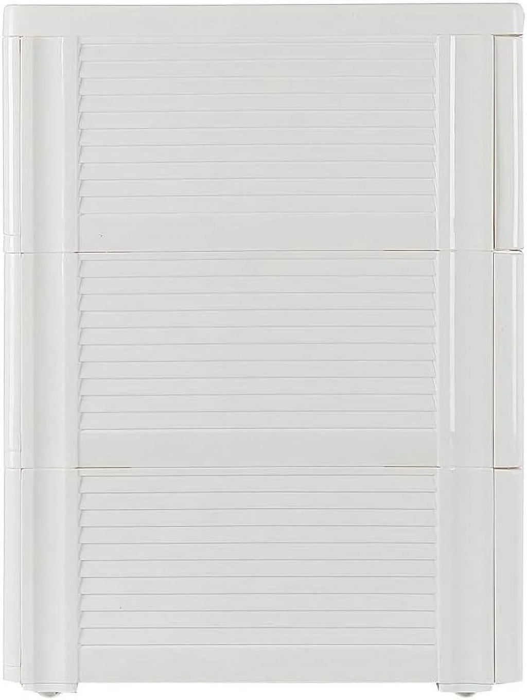 White 3-Tier Rolling Storage Cabinet with 3 Drawers O868338