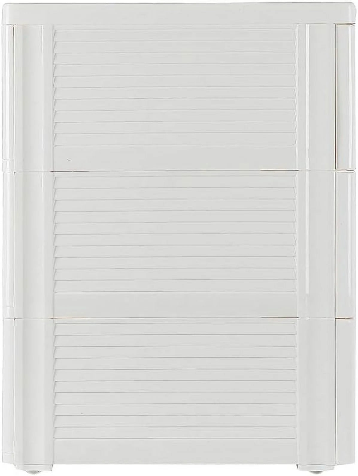 White 3-Tier Rolling Storage Cabinet with 3 Drawers O868338