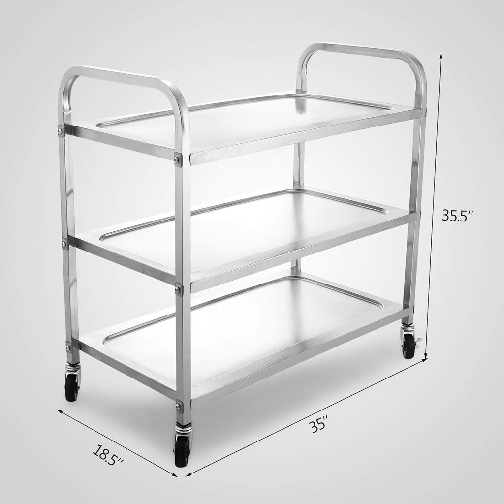 Stainless Steel 3 Tier Utility Cart with Wheels C7430