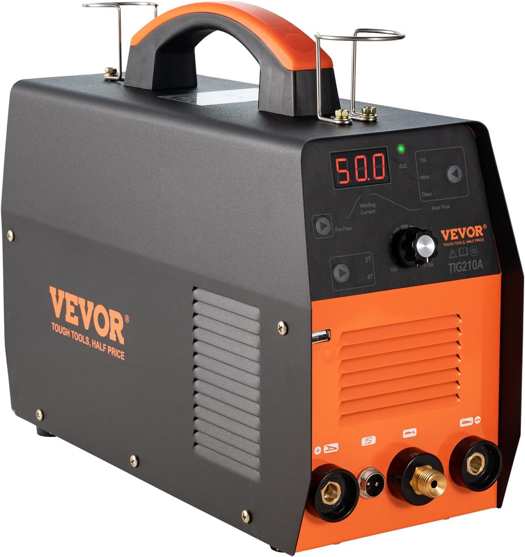 210Amp TIG Welder 3 in 1 110/220V Dual Voltage HF TIG/Stick/Clean Welding Machine with USB IGBT Inverter Torch J133