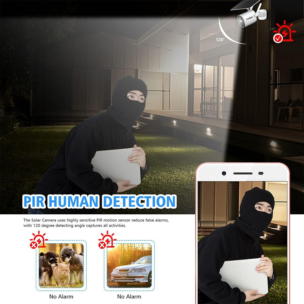 Solar Battery Powered 1080p Wireless Outdoor Security Camera C807623