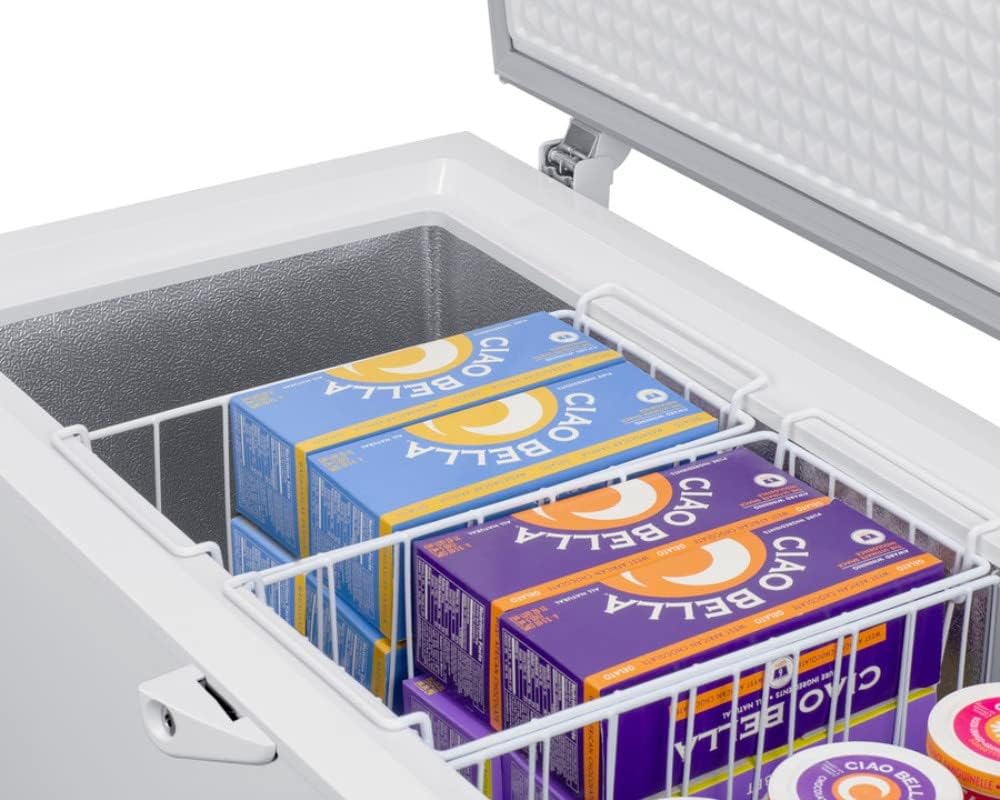 6.7 cu.ft. Chest Freezer in White with Stainless Steel Corner Guards D60733