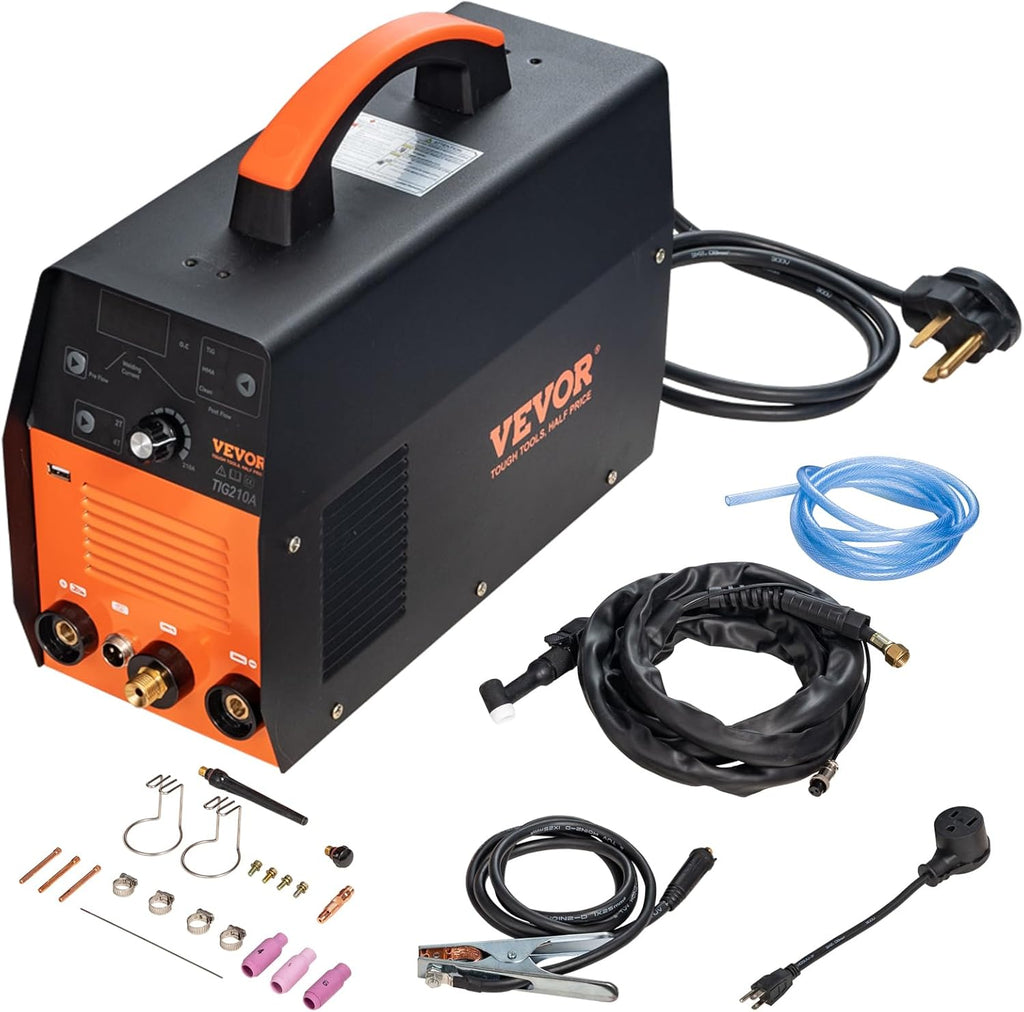 210Amp TIG Welder 3 in 1 110/220V Dual Voltage HF TIG/Stick/Clean Welding Machine with USB IGBT Inverter Torch J133