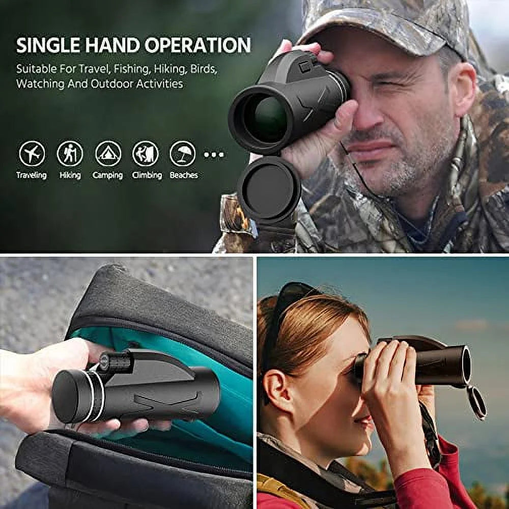 80x100 Monocular Telescope with Smartphone Holder & Tripod B864825