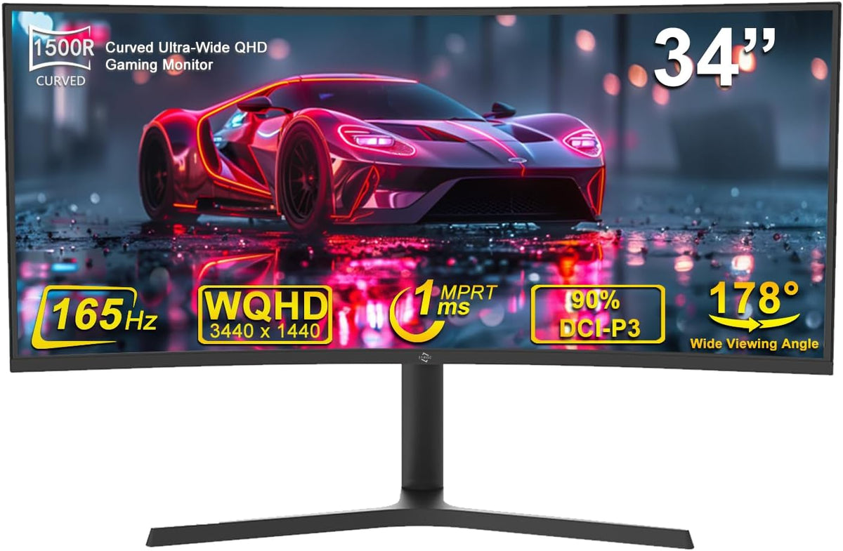 34 Inch Ultrawide Curved UWQHD 165Hz Frameless Gaming Monitor K426577