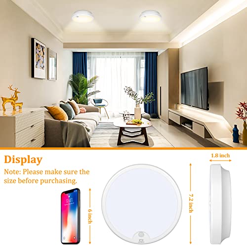 2-Pack Battery Operated Motion Sensor LED Ceiling Lights 3000K 400LM Y216200