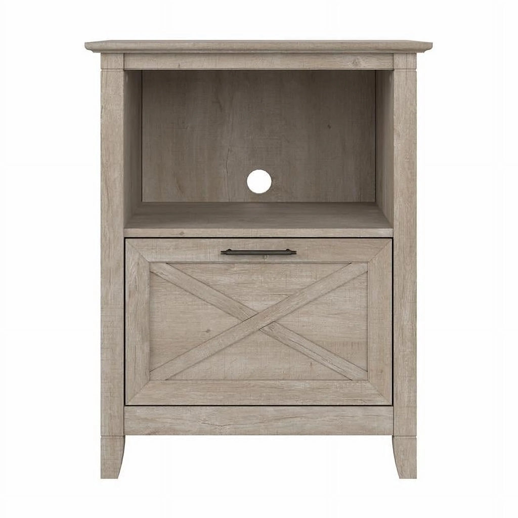 Washed Gray Lateral File Cabinet with Shelf U328844