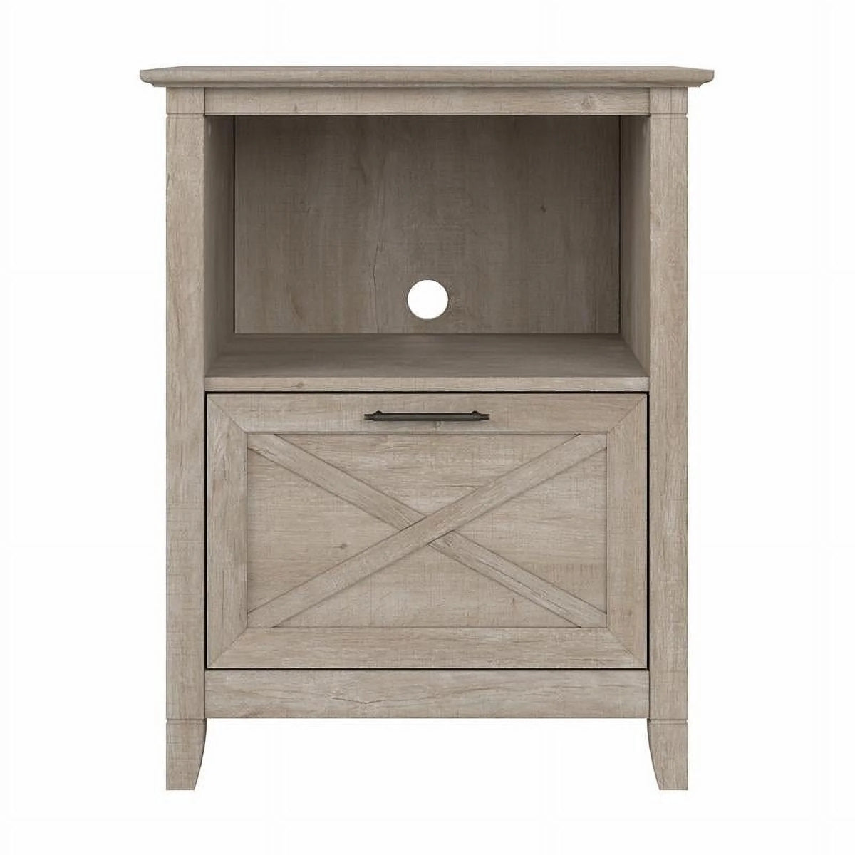 Washed Gray Lateral File Cabinet with Shelf U328844