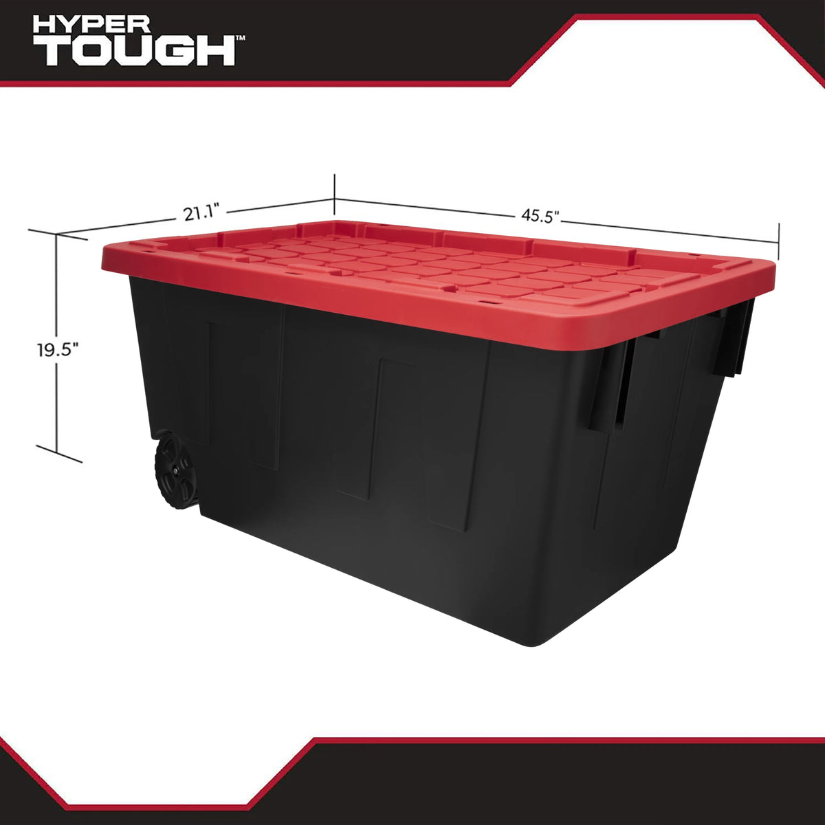 Black 50 Gallon Plastic Storage Bin with Snap Lid K653