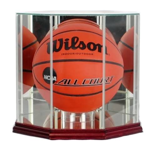 Black Octagon Basketball Display Case E586
