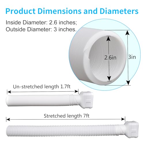 White 7ft Flexible Downspout Extender H312