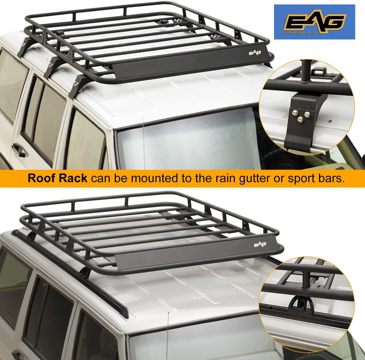 Black Steel Roof Rack Cargo Basket L116653