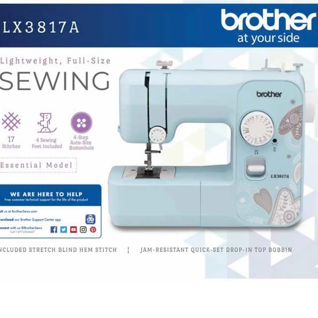 17-Stitch Portable Full-Size Sewing Machine, White H6675