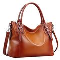 Genuine Leather Tote Shoulder Bag Satchel Purse Top Handle Hobo Crossbody Purse V6013