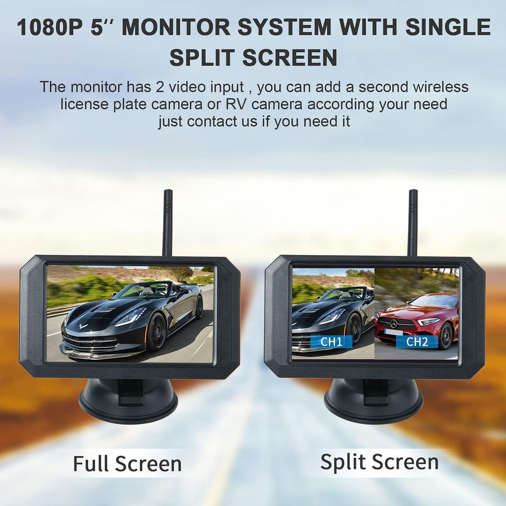 720P HD Digital Wireless Backup Camera System 5 inch Color Monitor O426817