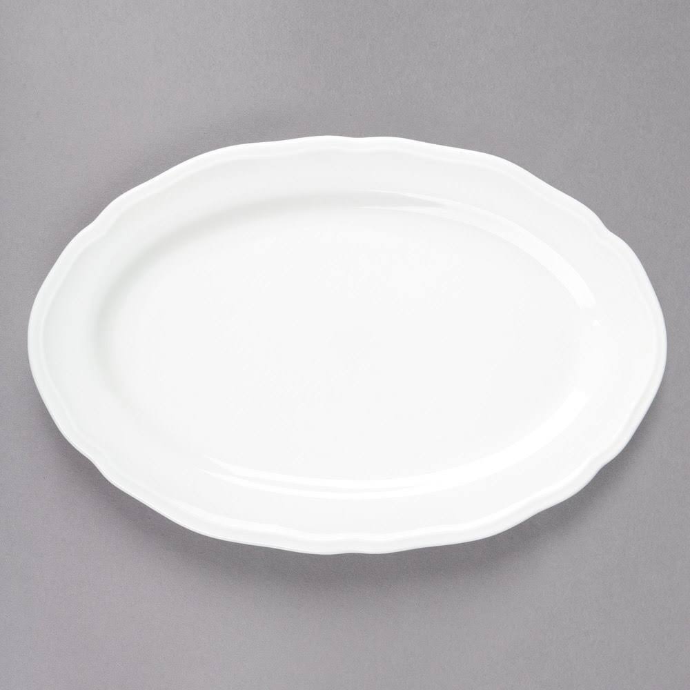 White 9 in. Porcelain Oval Platter T6261
