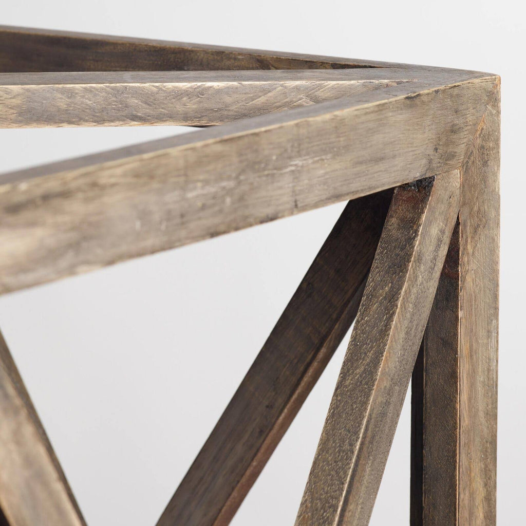 Square Wood & Iron 4-Light Chandelier E846347