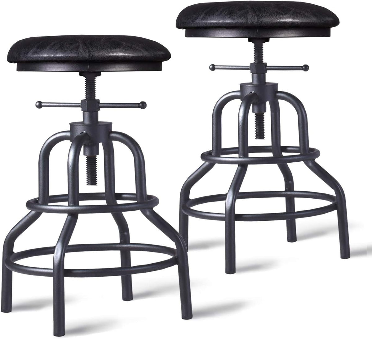 Adjustable Swivel Metal Bar Stool Set of 2 E6956