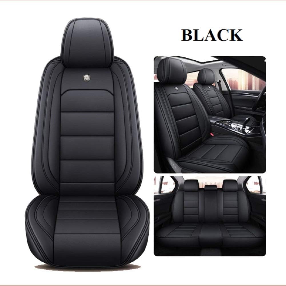 Leather Car Seat Covers Full Set Waterproof Black M78475