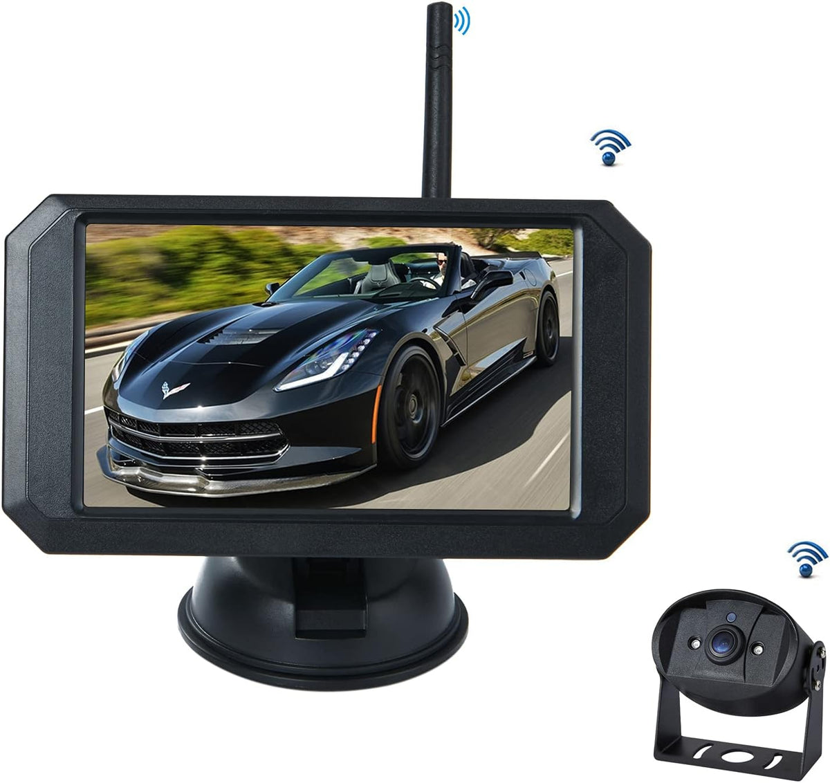 720P HD Digital Wireless Backup Camera System 5 inch Color Monitor O426817