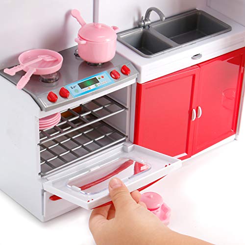 Red Mini Kitchen Toy Playset with Lights and Sounds K95539
