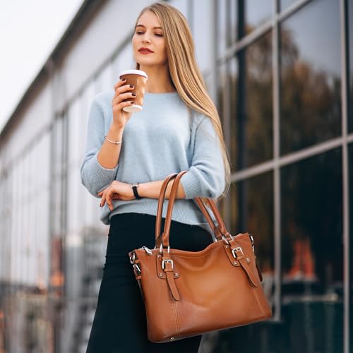 Genuine Leather Tote Shoulder Bag Satchel Purse Top Handle Hobo Crossbody Purse V6013