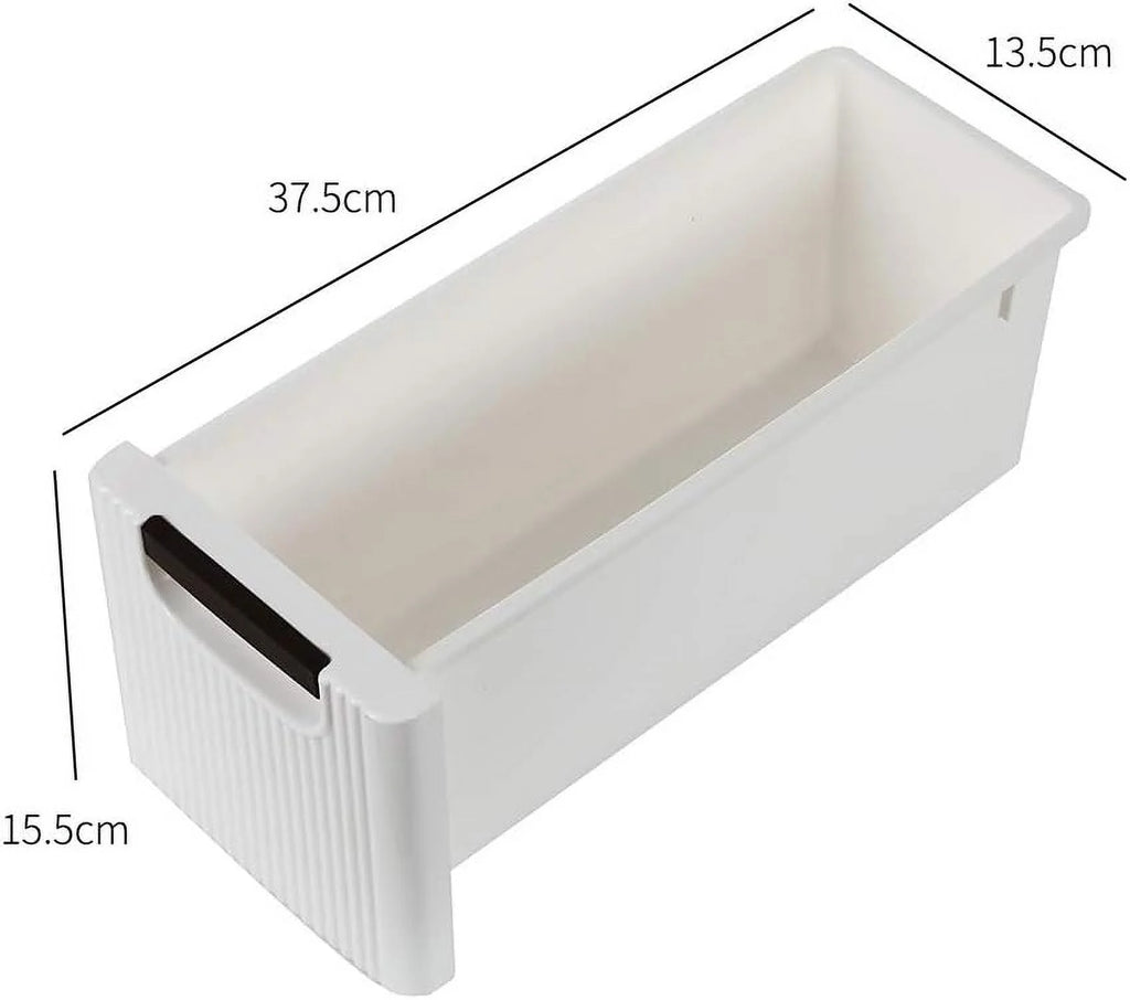 White 3-Tier Rolling Storage Cabinet with 3 Drawers O868338