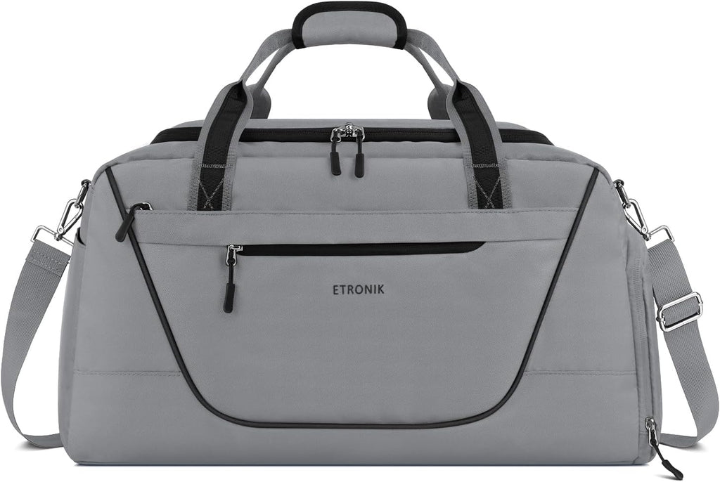 Grey Gym Duffle Bag with Lock and Shoe Compartment R271