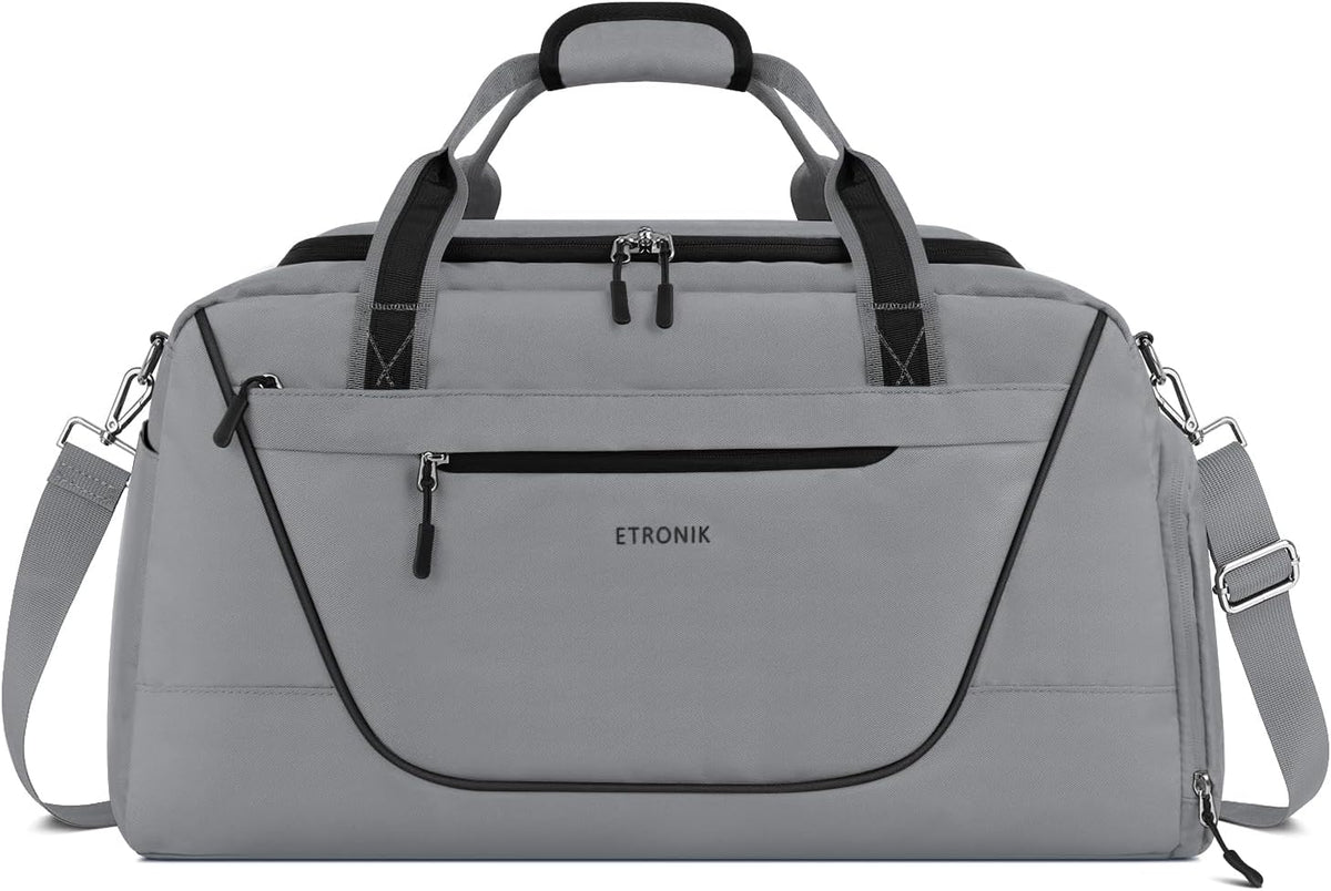 Grey Gym Duffle Bag with Lock and Shoe Compartment R271