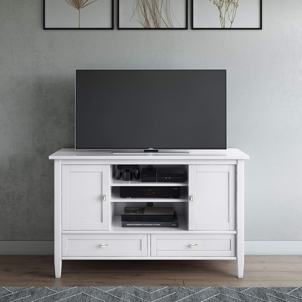 47 inch Wide Rustic Natural Aged Brown Solid Wood TV Media Stand J532