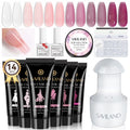 6 Colors Poly Extension Gel Nail Kit with Nail Lamp O903