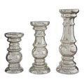 3 Piece Glass Floor Candlestick Set C682