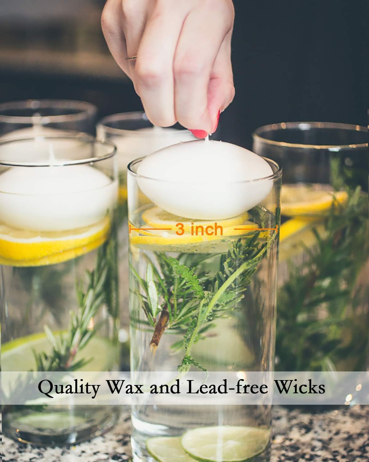 White Unscented Floating Candles Set of 36 X4161