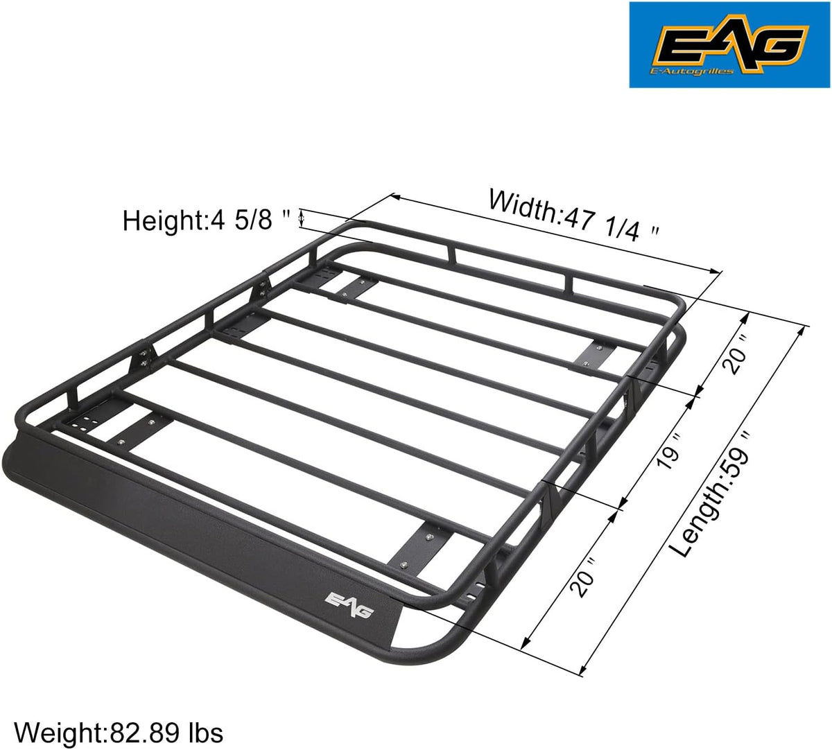 Black Steel Roof Rack Cargo Basket L116653
