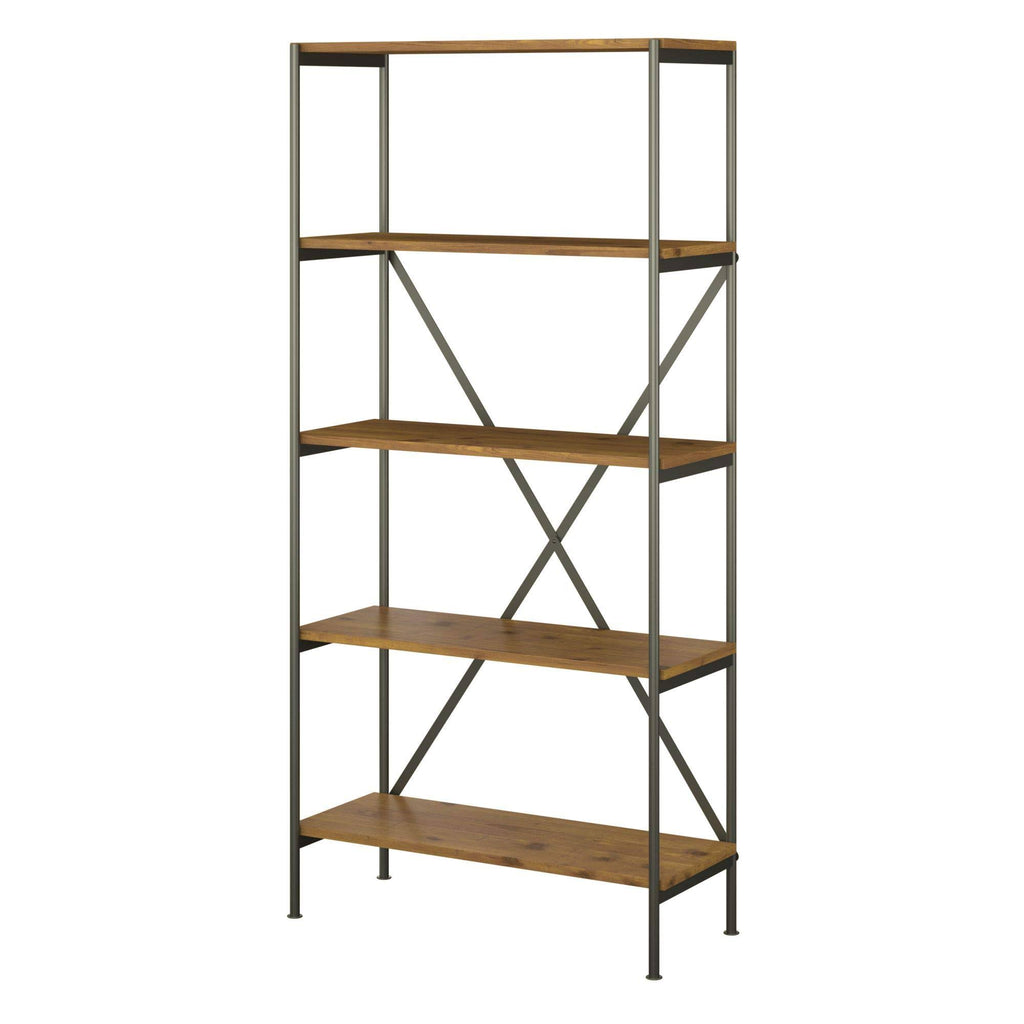 Vintage Golden Pine 5 Shelf Etagere Bookcase K96666