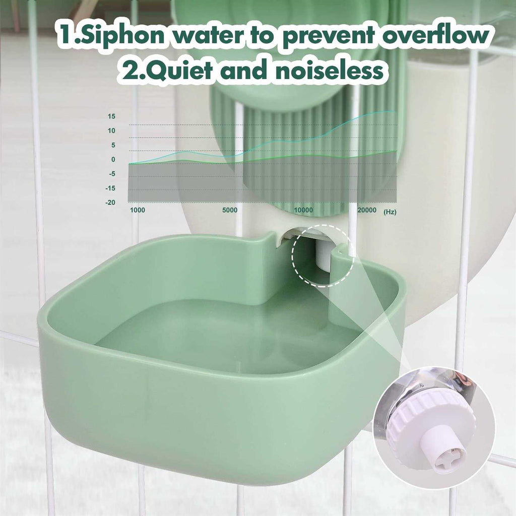 35oz Hanging Automatic Food Water Dispenser Set J295