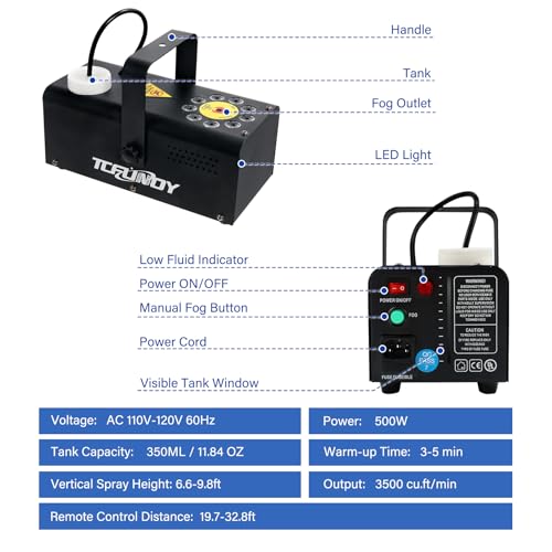 500W Fog Machine with 9 LED Lights G381